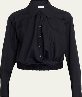 A.L.C. Leo Twist-Front Poplin Top