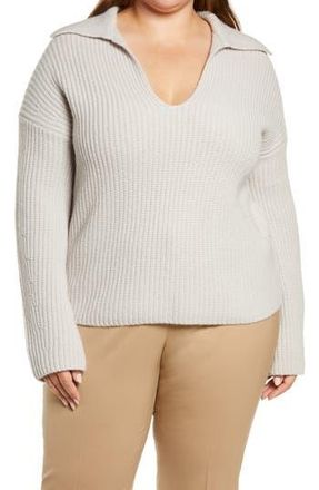 Vince Collared Wool & Cashmere Sweater in Sterling at Nordstrom Rack, Size Xxx-Large