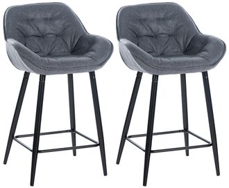 Clp Clp - Set De 2 Taburetes De Bar Gibson Gris Tela