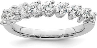 Diamond2Deal 14k White Gold Lab Grown Diamond 9-Stone Band Ring 1Ct Clarity- VS Color- G-H