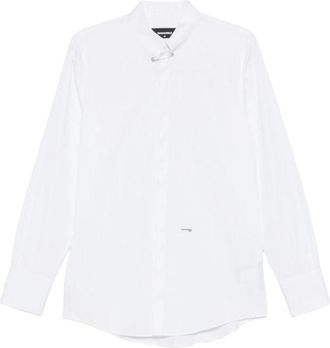 Dsquared2 Pin-Collar Slim-Fit Shirt - Heren - Zakelijke Overhemden - Wit - L - Katoen - Overhemden