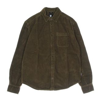 Element Casual Shirts, male, Green, M, Bold Corduroy Long-Sleeved Shirt