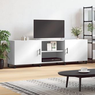 Berkfield Home TV Cabinet White 150x30x50 cm Engineered Wood | Size: 150 x 30 x 50 cm