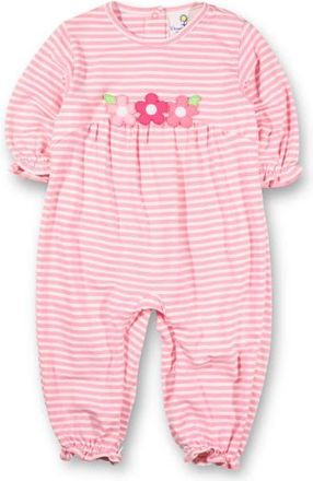 Florence Eiseman Stripe Knit Longall With Flowers in Pink, White at Nordstrom, Size 12M