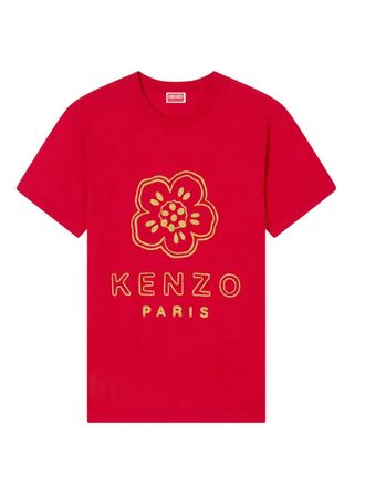Kenzo T Shirt Kenzo Slim Fit in cotone con ricamo Boke Flower