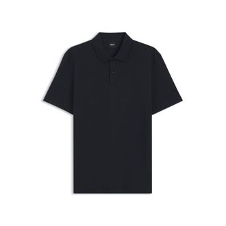 BOSS Cotton-blend polo shirt with bubble-structured jacquard