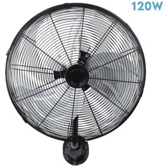 Fabrilamp Ventilador De Pared 120w Negro Plata 50cm 3 Velocidades Orientable Y Oscilante Arrecife