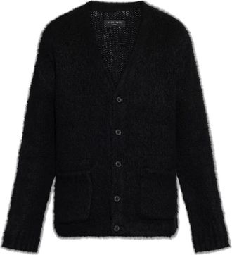AllSaints Tobie Cardigan - Heren - Vesten - Zwart - S - Wol - Truien & Vesten