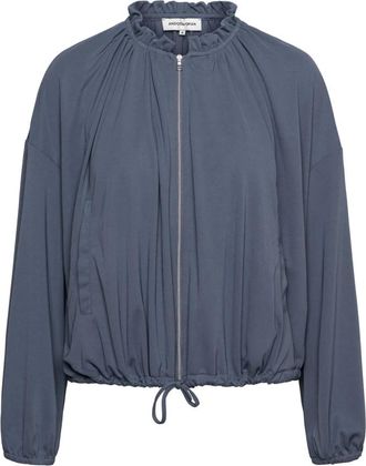 &Co Woman Jassen, Dames, Blauw, M, Polyester, Bomberjack met rucheskraag