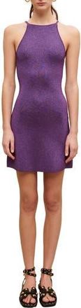 Maje Rouliana Metallic Halter Neck Sweater Dress in Purple at Nordstrom Rack, Size 2 (Fits Like 4-6 Us) / 38 Eu
