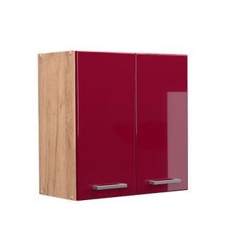 Vicco Pensile da cucina R-Line, Rosso bordeaux lucido, 60 cm, Vicco