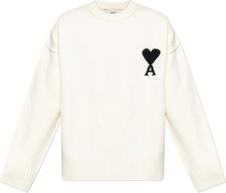 Ami Wollen trui - unisex - Ronde hals truien - Wit - S - Wol - Truien & Vesten