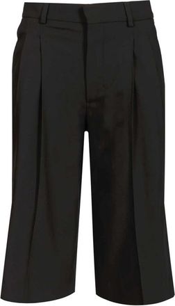 Ami Low Waist Wide Bermuda Shorts - Dames - Korte Broeken - Zwart - M - Katoen - Korte Broeken