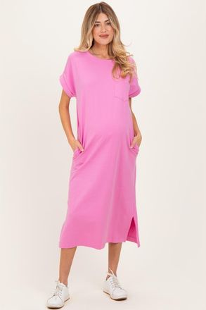 Pinkblush Pocket Front Midi T-Shirt Dress at Nordstrom, Size X-Large