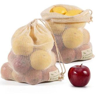 OEM Set Di 6 Sacchetti Riutilizzabili In Cotone Biologico Per Frutta E Verdura, Grandi, Medi E Piccoli