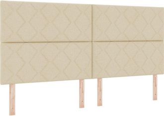 vidaXL Headboard with led Strip Lights Adjustable Cream 200 cm Fabric Vidaxl