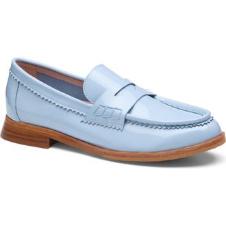 Johnston & Murphy Gillian Patent Leather Penny Loafer in Light Blue Patent Leather at Nordstrom, Size 7.5