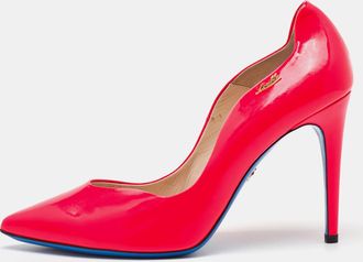 Loriblu Bright Pink Patent Leather Pointed Toe Pumps