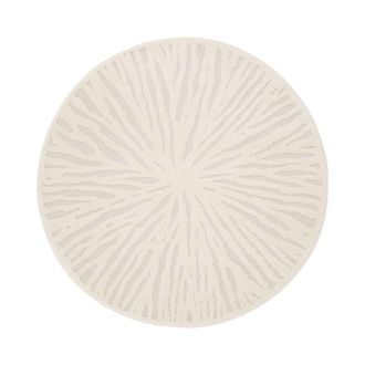 Sweeek Alfombra interior shaggy redonda beige, 160cm, crema