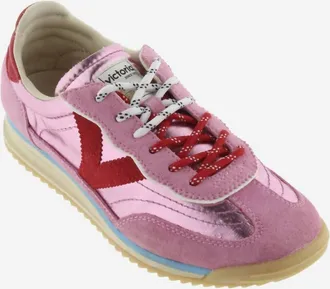 Victoria Womens Saturno Metallic Nylon And Suede Sneakers In Rosa