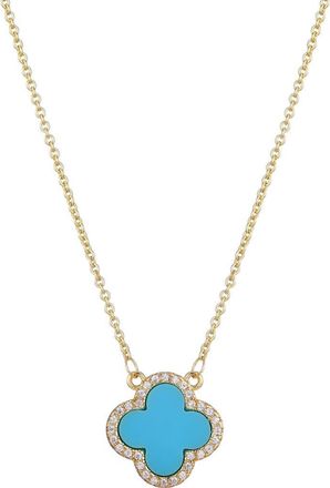 Adornia Initial Clover Pendant Necklace in Blue at Nordstrom Rack