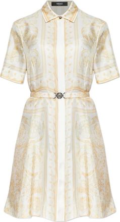 Versace Abito corto con cintura - Bianco