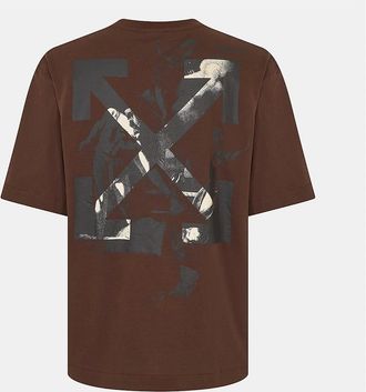 Off-white Mens Arrow Crew Neck Short Sleeve T-Shirt - Brown - Size: 34