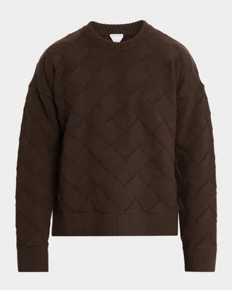 Bottega Veneta Men & apos;s Intrecciato Wool Knit Crewneck Sweater