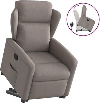 vidaXL Vidaxl - Sill&oacute;n Reclinable Elevable Tela Gris Taupe