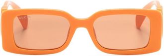 Gucci Interlocking G rectangle-frame sunglasses - women - Acetate - 54 - Orange