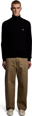 Lyle & Scott Cotton Merino Turtleneck Sweater in Jet Black at Nordstrom, Size Xx-Large