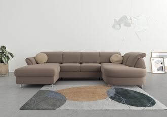 Sit&more Wohnlandschaft »Apulia U-Form« wahlweise Bettfunktion, Bettkasten und Kopf- und Armteilverstellung