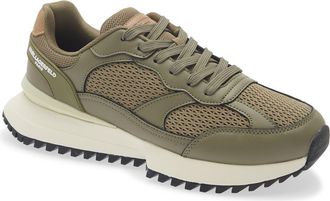 Karl Lagerfeld Clovis Mixed Media Sneaker in Green at Nordstrom Rack, Size 11.5