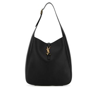 Saint Laurent Black Leather Large Le 5 a 7 Shoulder Bag
