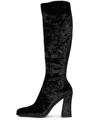 Jeffrey Campbell Womens Naissance Boots In Black Velvet