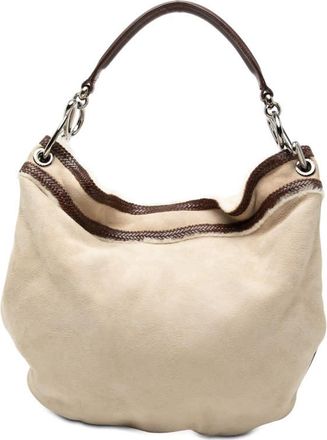 Loewe Pre-owned Loewe Leather Trimmed Suede Hobo Ladies 050507