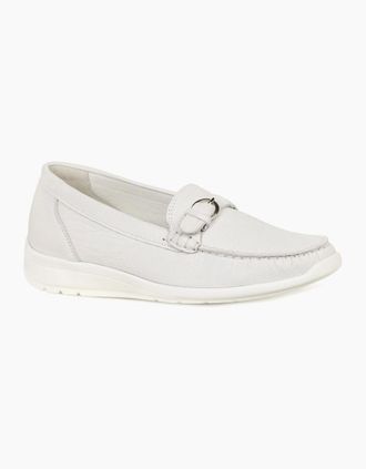 Waldl&auml;ufer Womens Hinata Womens Loafers - Off White Lea - Size: 7.5