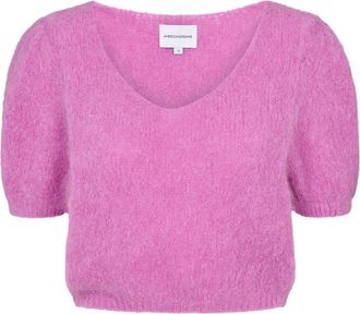 Americandreams Lolanda Pullover - Dames - Ronde hals truien - Paars - L - Wol - Truien & Vesten