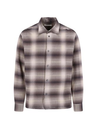 Berner K&uuml;hl Brown Checkered Classic Collar Cotton Shirt