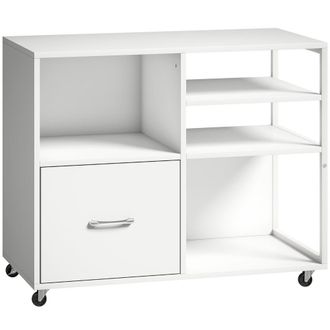 HOMCOM Mueble para impresora 80x40x65.5 cm blanco