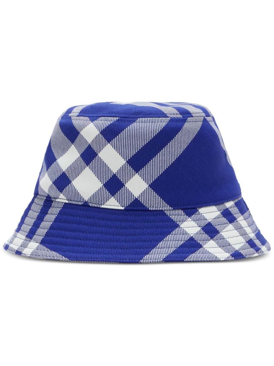 Burberry★素敵！Nylon Twill Bucket Hat Blue BURBERRY blue knight logo nylon bucket hat Size Medium