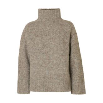 Selected Dames, Truien, Grijs, Maat: XL Wol