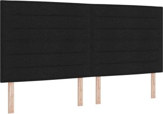vidaXL Led Headboard with led Strip Lights Manual Black 200 cm Fabric Vidaxl