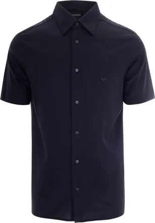 Emporio Armani Slim-Fit Short-Sleeve Shirt with Classic Collar and Discreet Logo