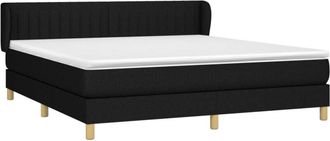 vidaXL Vidaxl - Cama Box Spring Con Colch&oacute;n Tela Negro 180x200 Cm