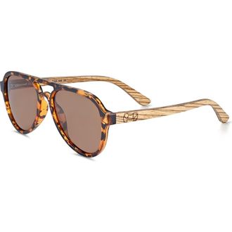 Earth Wood Mazatlan Polarized Sunglasses in Zebra/brown at Nordstrom