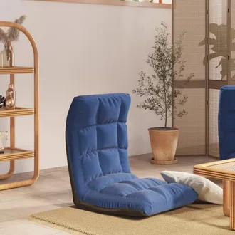 vidaXL Vidaxl - Silla De Suelo Plegable De Tela Azul