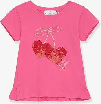 Danamade Shirt mit Paillettenmotiv M&auml;dchen DANAMADE, goldener Schriftzug rosa