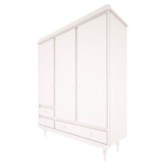 OEM Armadio 3 Ante 3 Cassetti Babushka Bianco 203cm
