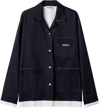 Miu Miu Camicia a doppio strato - Blu